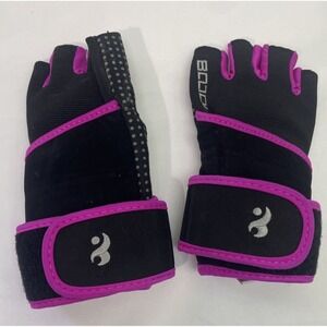 Boodun Weightlifting Gloves Womens Small Black Purple Excellent Wrist Wrap Grip